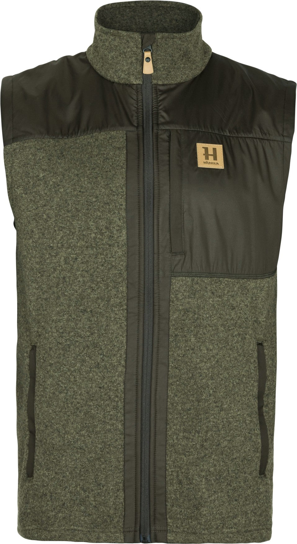 Härkila Kalix fleece vest - Willow green/Shadow brown - Härkila