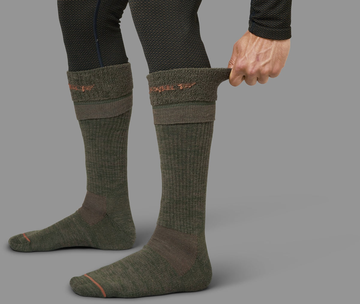 Pro Hunter 2.0 long socks Willow green/Shadow brown - Härkila