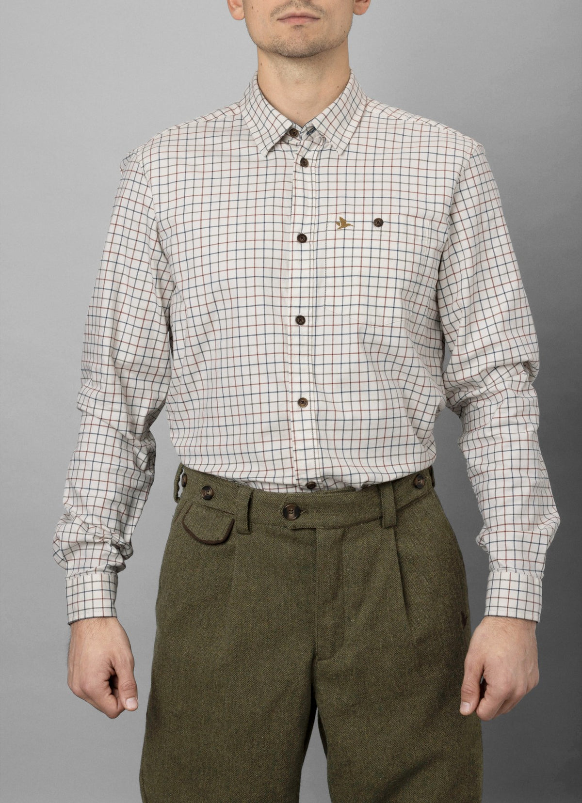 Oxford Shooting Skjorte - Grape Leaf/Terracotta Check - Seeland