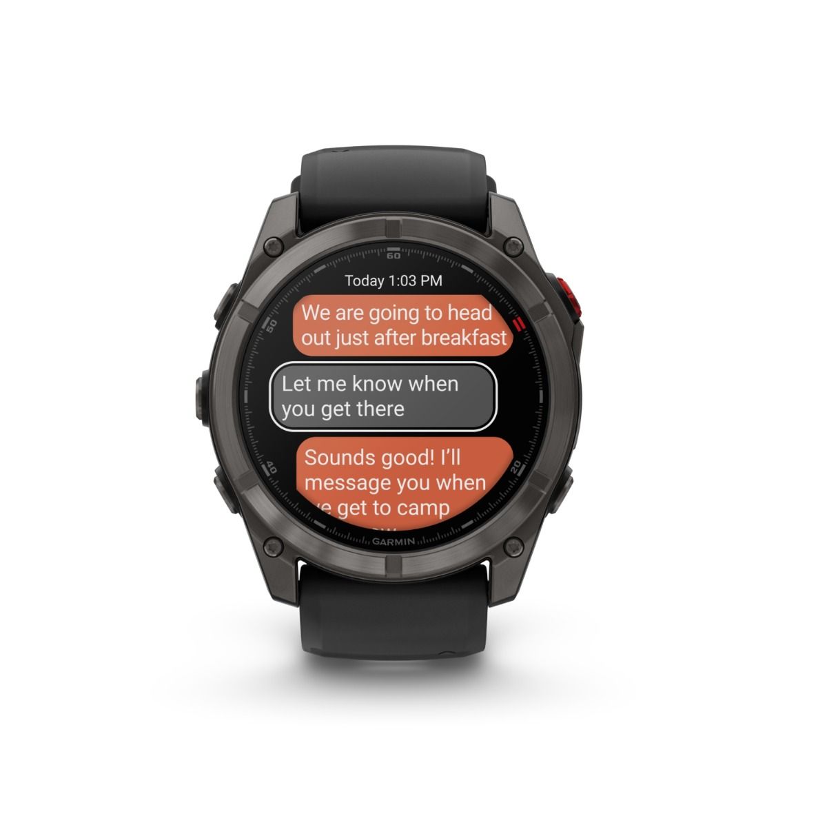 fēnix® 8 Pro – 51 mm, AMOLED, Sapphire, titanium med silikonerem i Graphite/sort