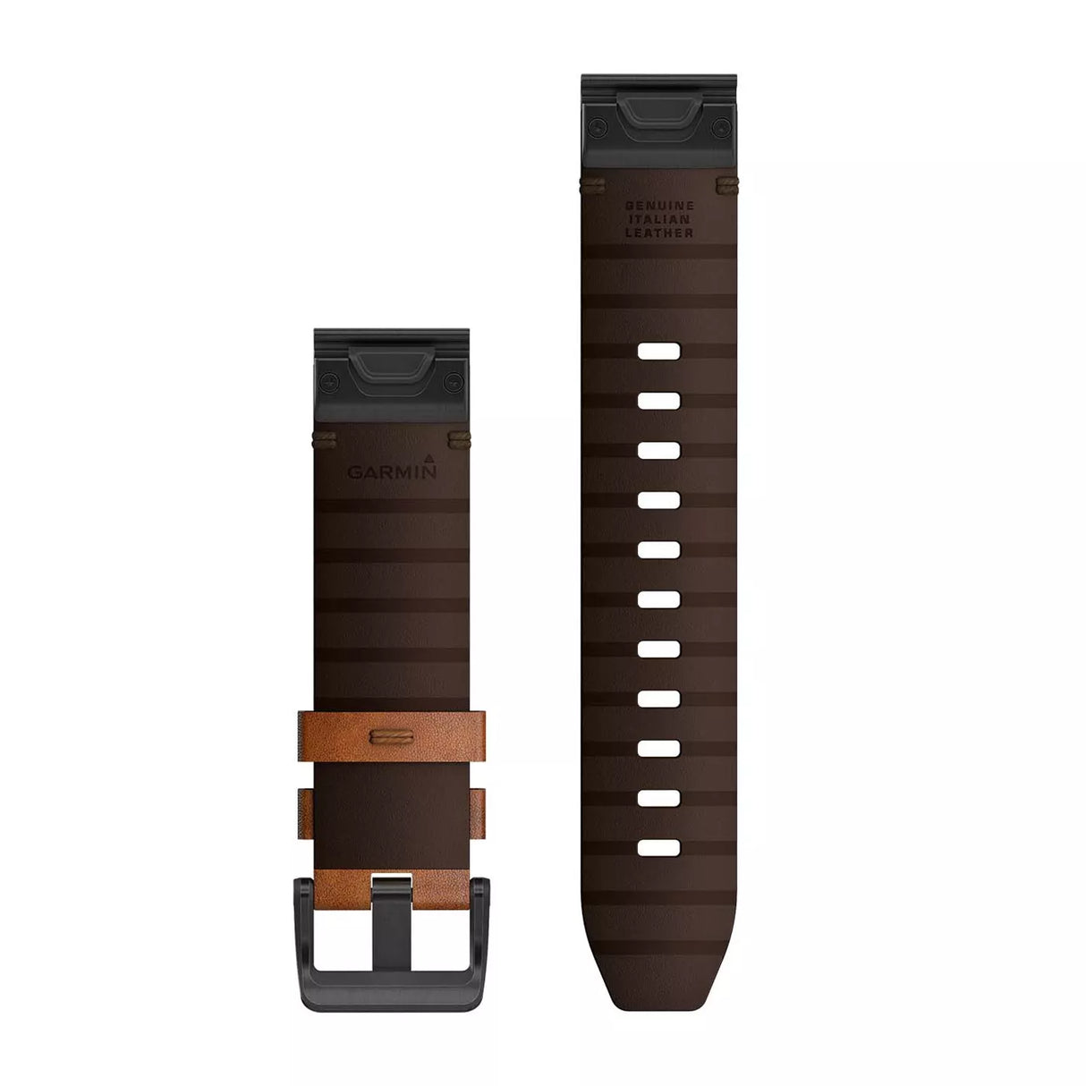 QuickFit® 22 urremme, Læder/FKM hybridrem, brun/sort 3