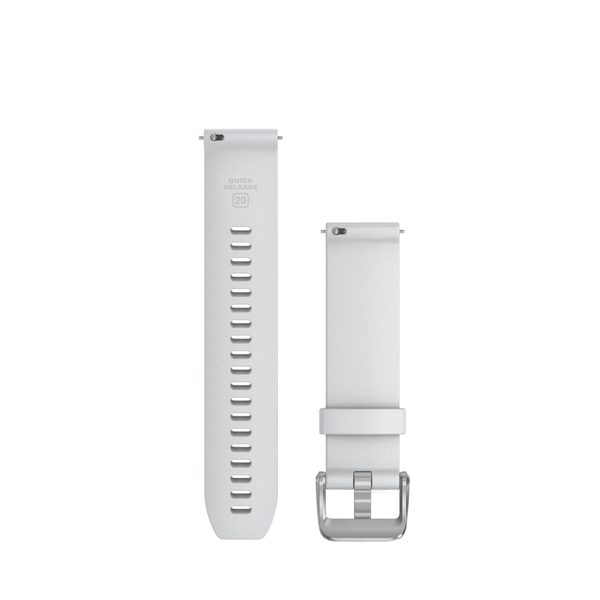 Quick Release remme (20 mm), Hvid, poleret sølv hardware 1