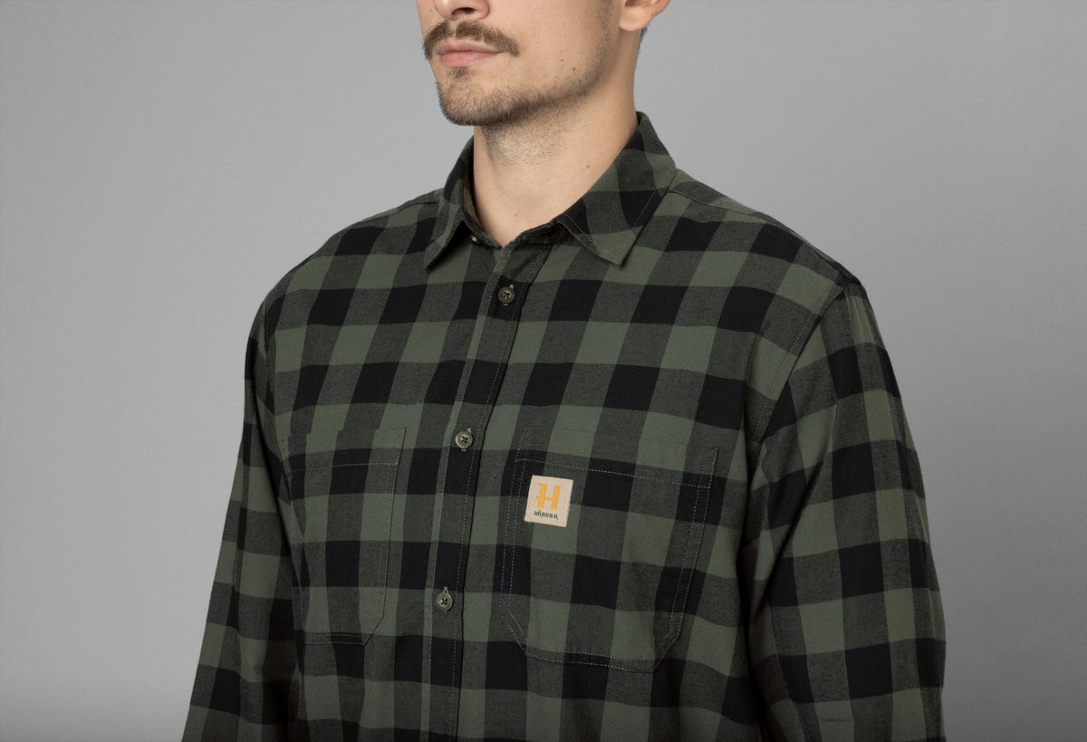 Härkila skandinavisk L/S-skjorte - Green check - Härkila