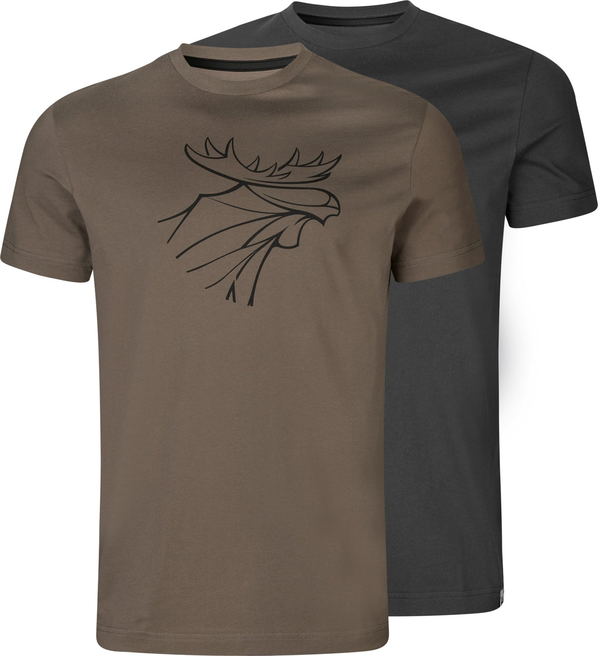 Härkila graphic t-shirt 2-pack - Brown granite/Phantom - Härkila