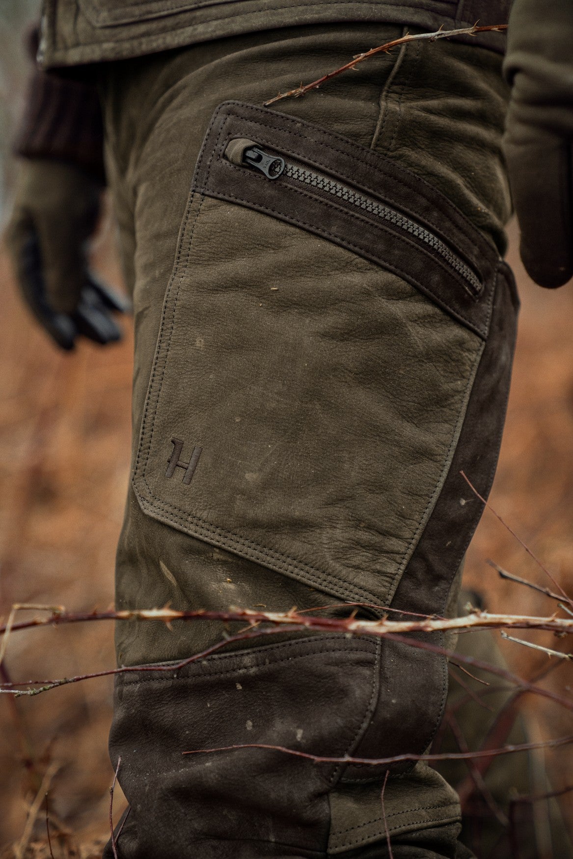 Pro Hunter leather bukser Willow green - Härkila
