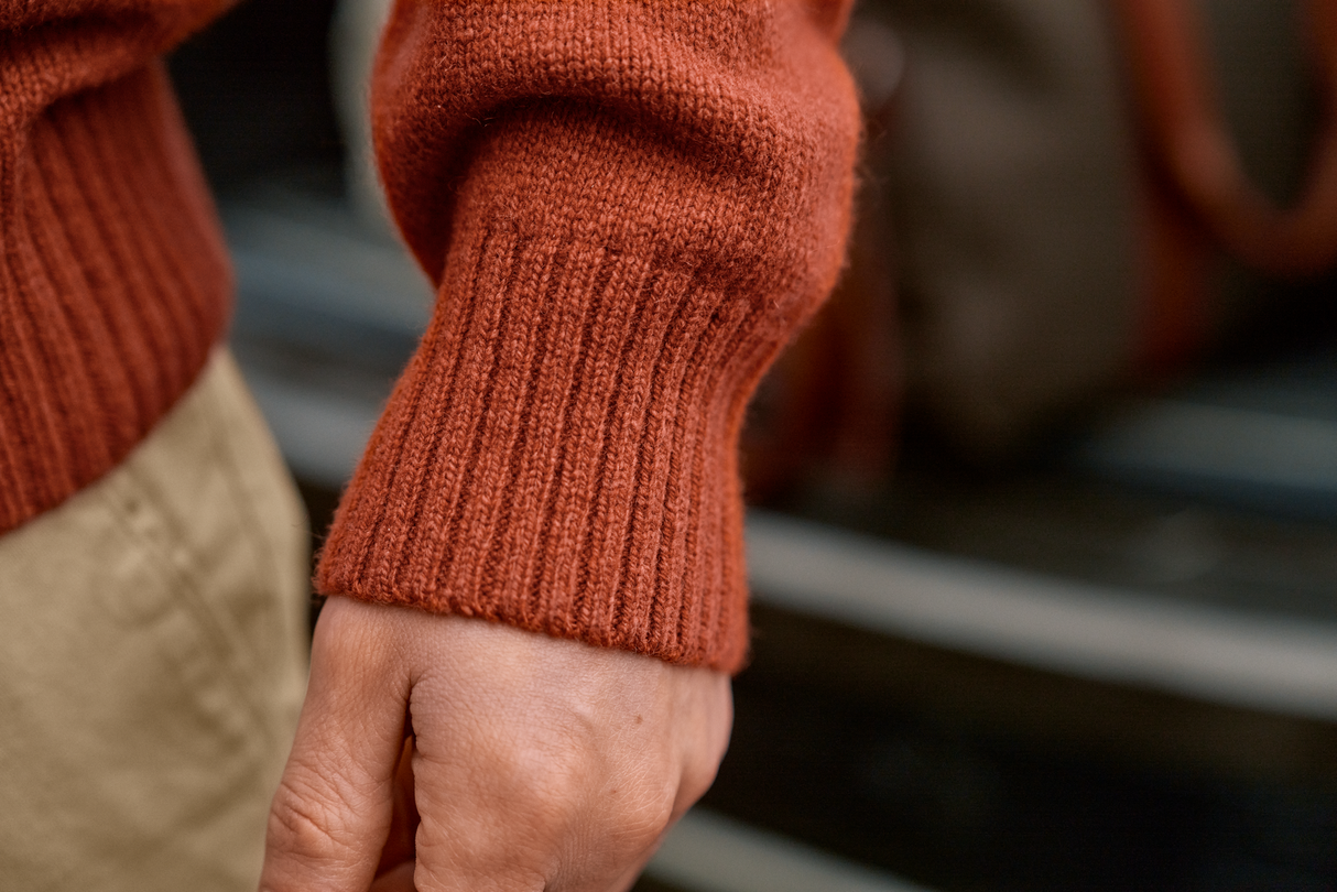 Vincent Merino Half Zip Pullover - Bombay brown