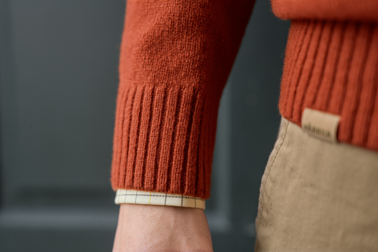 Vincent Merino V-Neck Pullover - Bombay brown