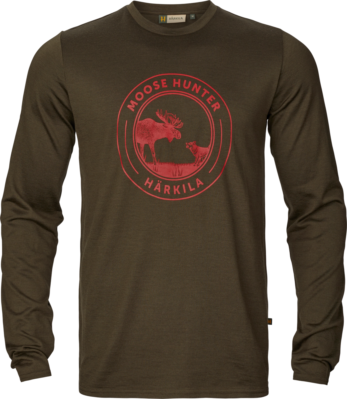 Härkila Game L/S T-Shirt - Willow green moose