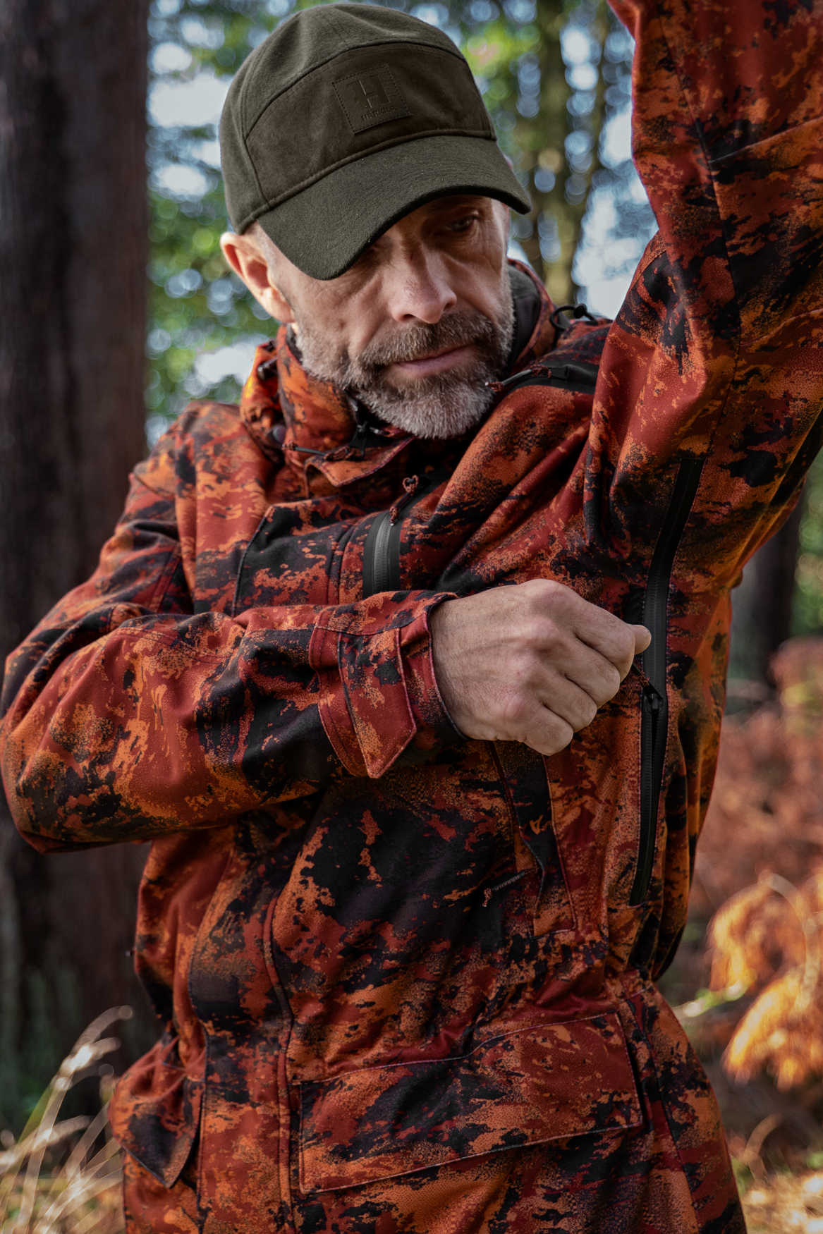Forest Hunter GTX camo lang jakke - AXIS MSP®Autumn orange - Härkila