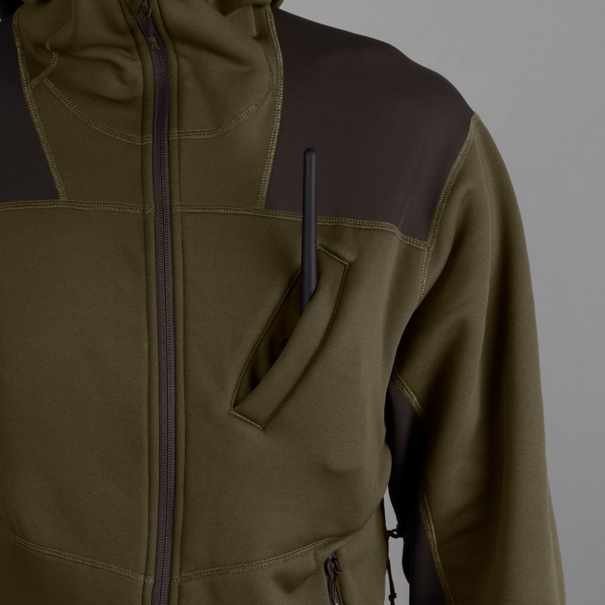 Deer Stalker - fleece hoodie Willow green/Shadow brown - Härkila