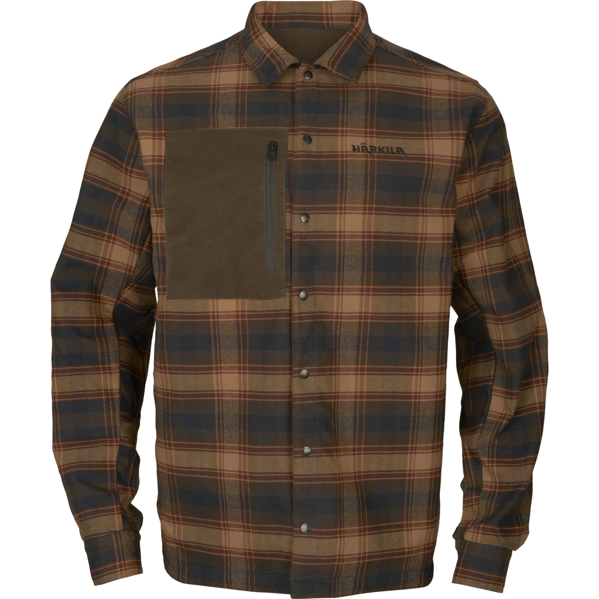 Eirik reversible skjorte jakke Dark warm olive/Burgundy - Härkila