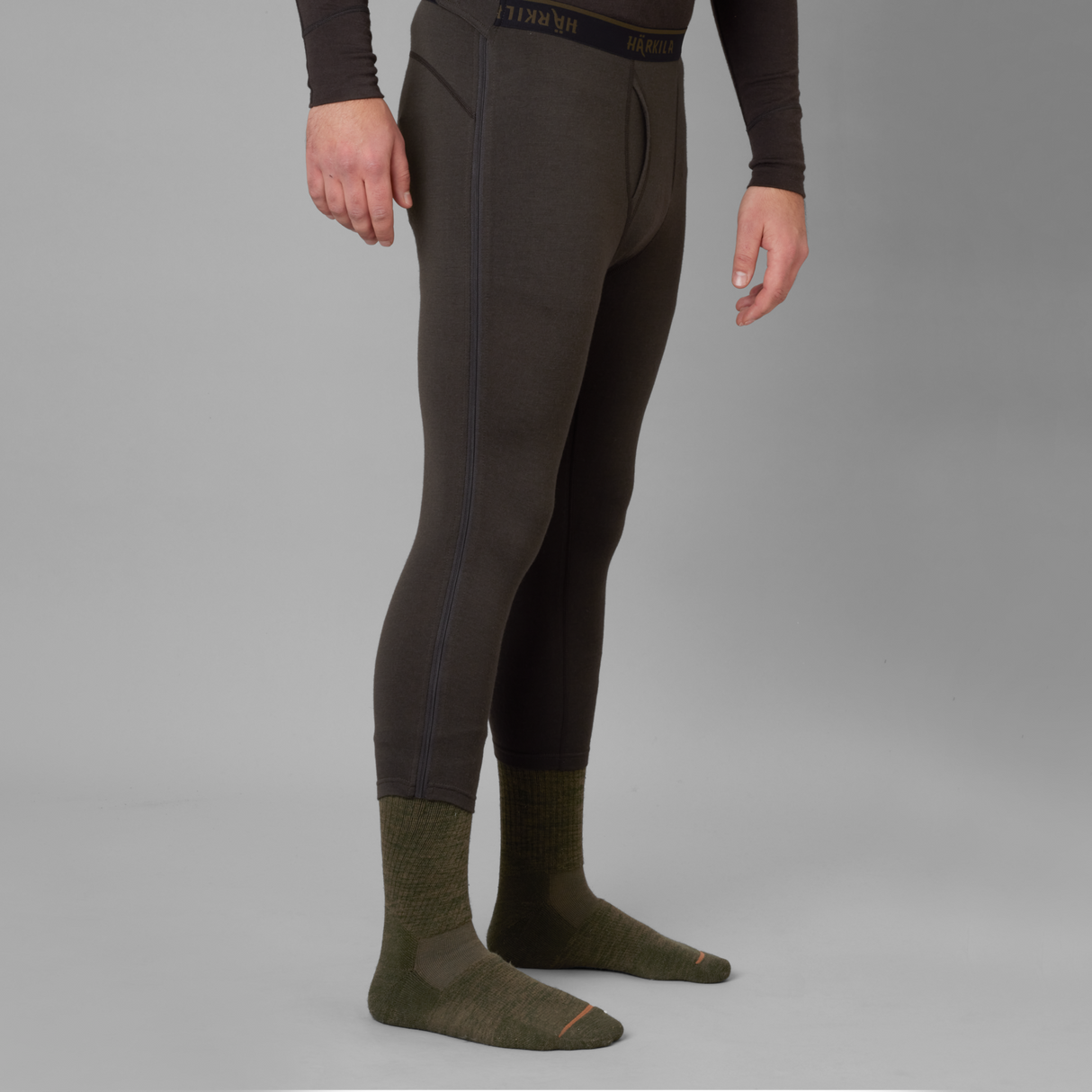 Härkila Base All Season side zip long johns Shadow brown - Härkila