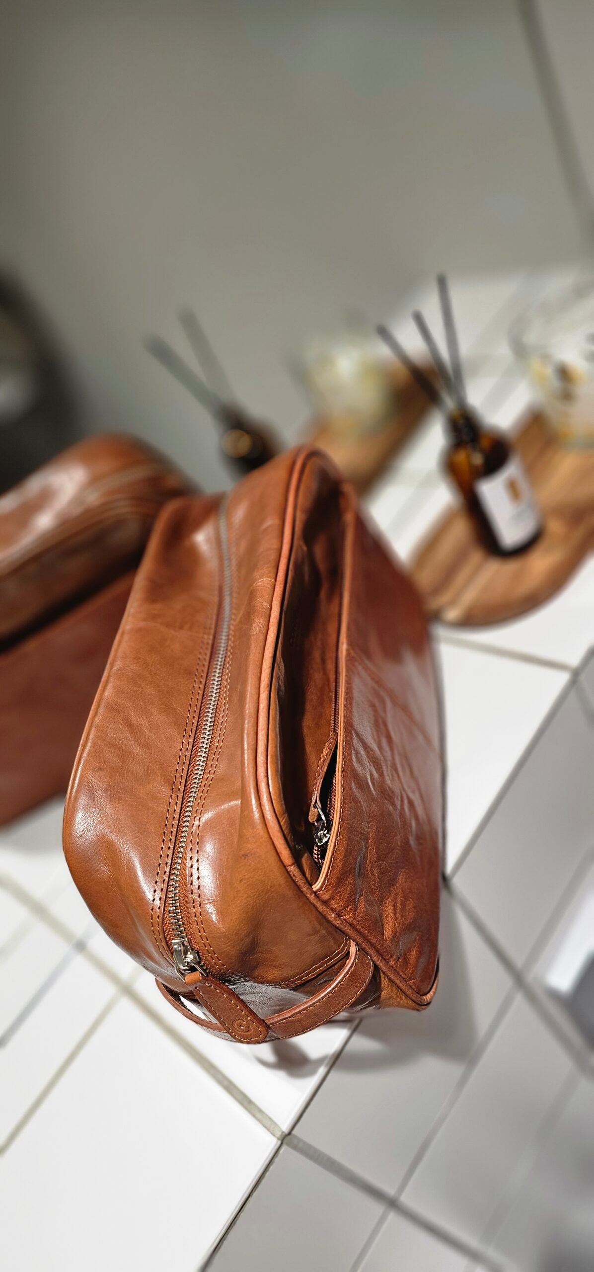 Auckland Toilettaske Cognac - Corium