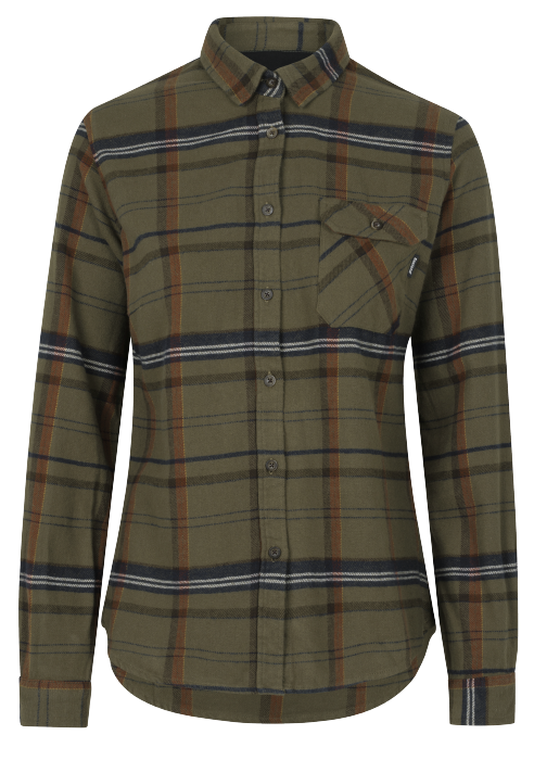 Skye Flannel skjort til kvinder - Grape Leaf/Terracotta Check - Seeland