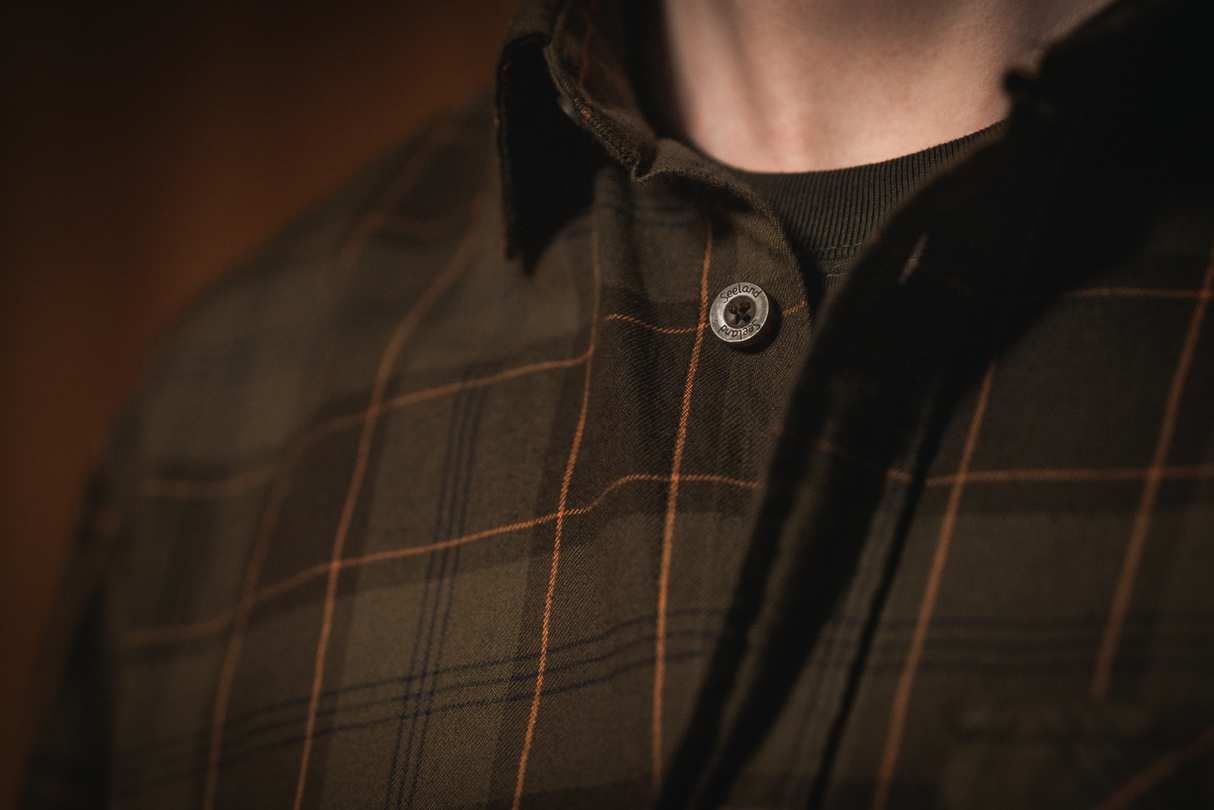 Glen Flannel Skjorte - Pine Green/Dark Navy Check