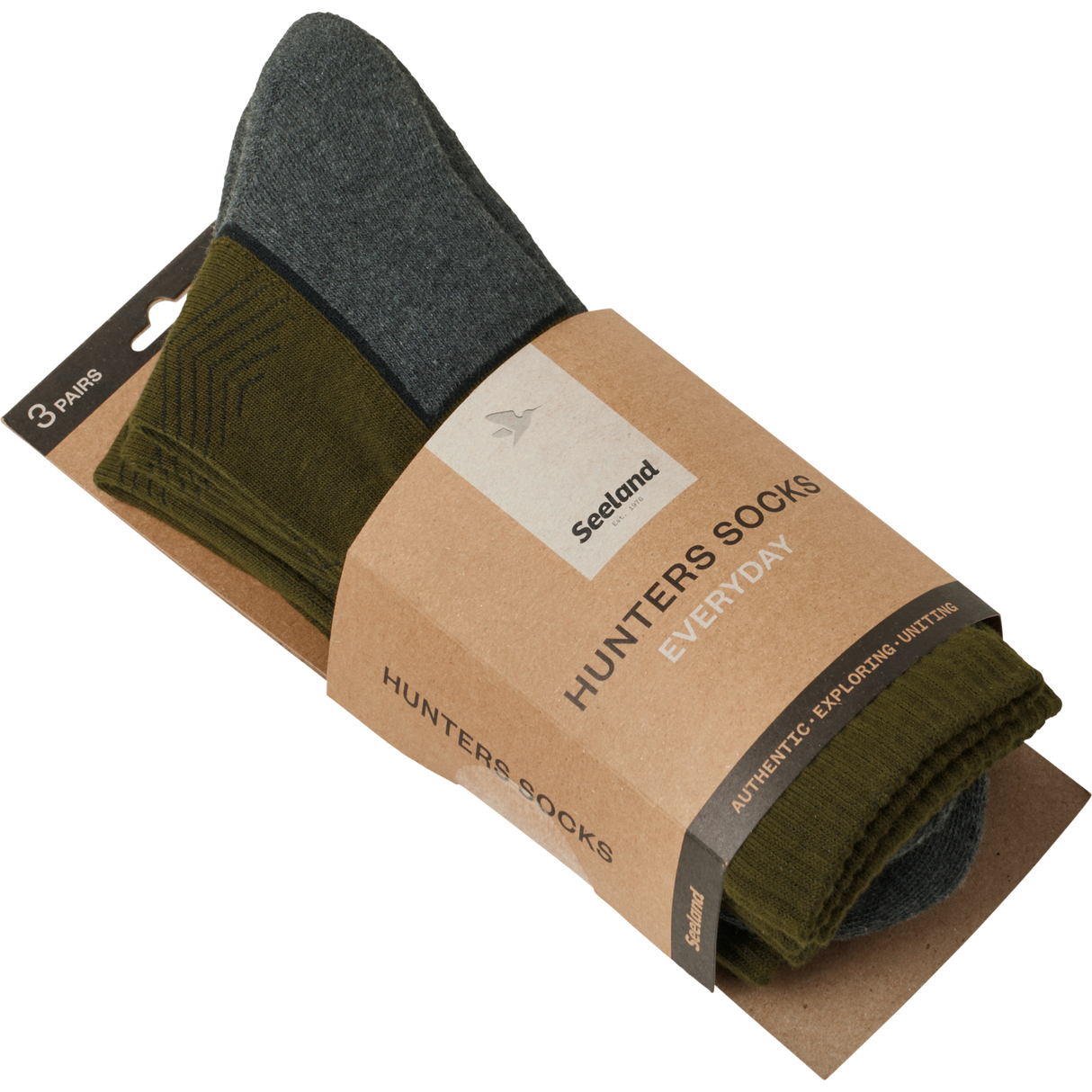 Field Strømpe - 3Pack Pine Green/Dark Grey - Seeland