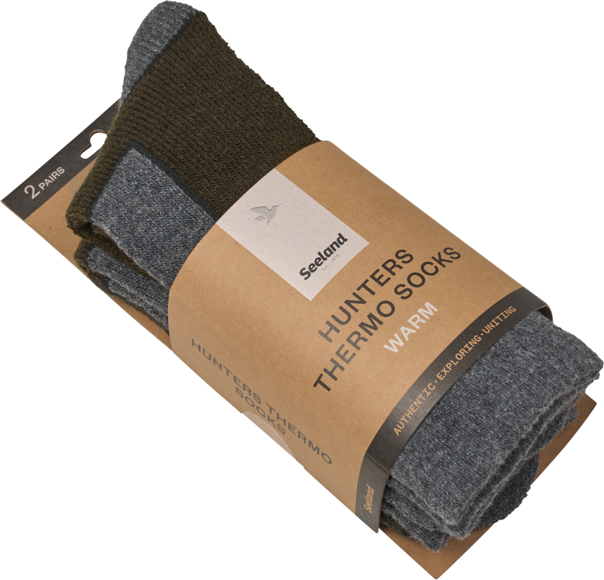 Field Thermo Sokker - 2Pack - Pine Green Melange/Grey Melange