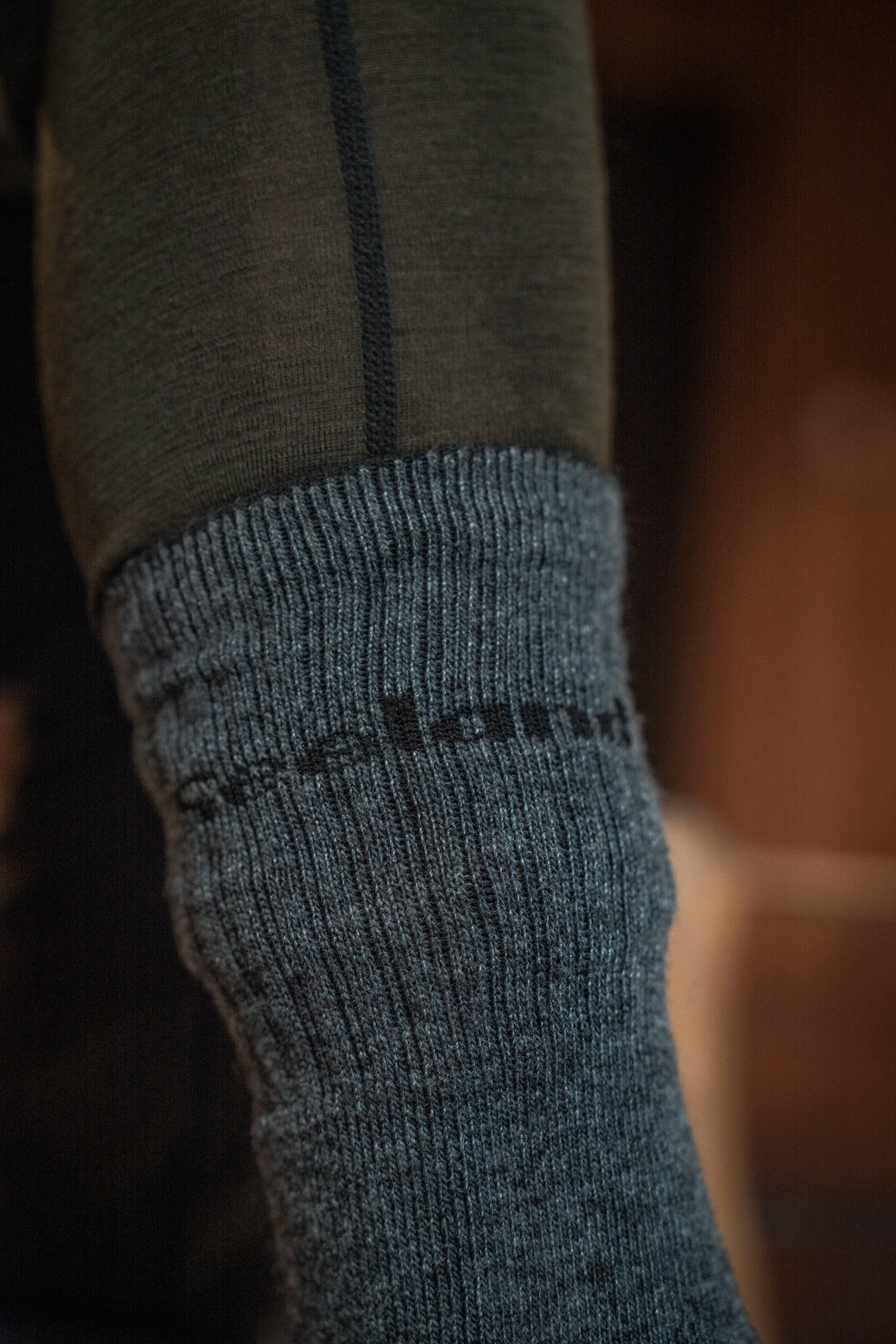Field Heavy Merino Sokker - Grey Melange/Black