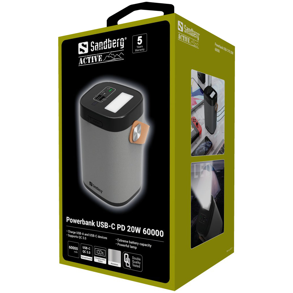Powerbank USB-C PD 20 W - 60000 Mah - Sandberg