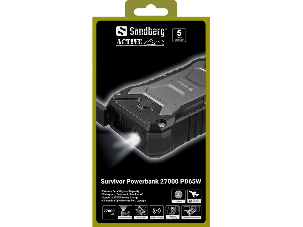 Survivor Powerbank USB-C 27.000 mAh – Sandberg