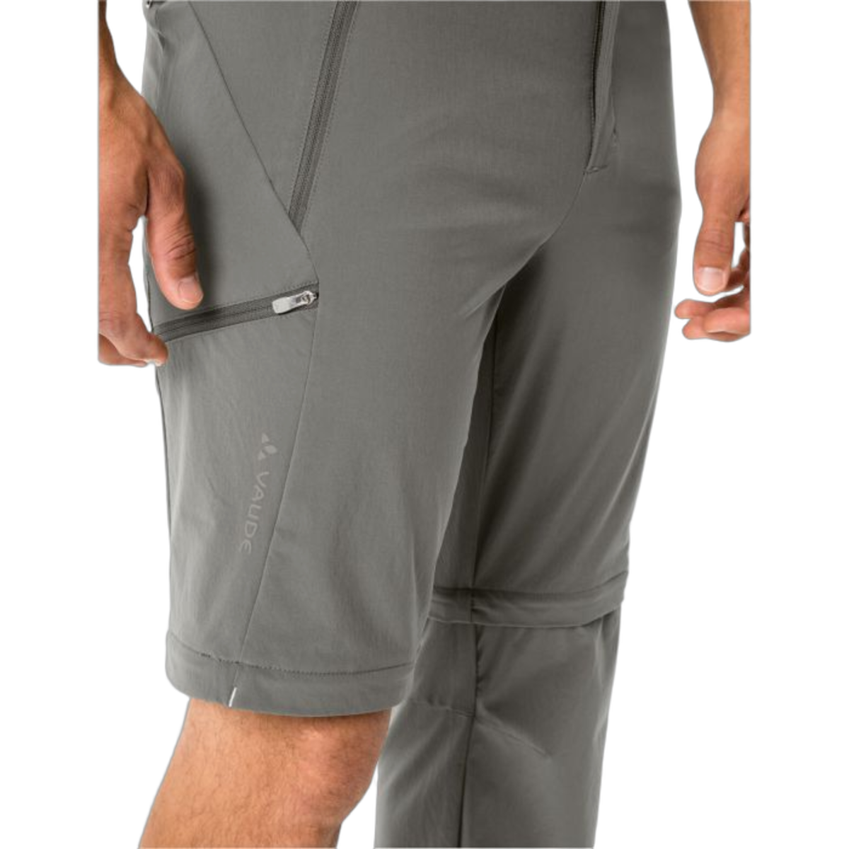 Herre Farley Stretch T-zip Pants III Stone Grey - Vaude