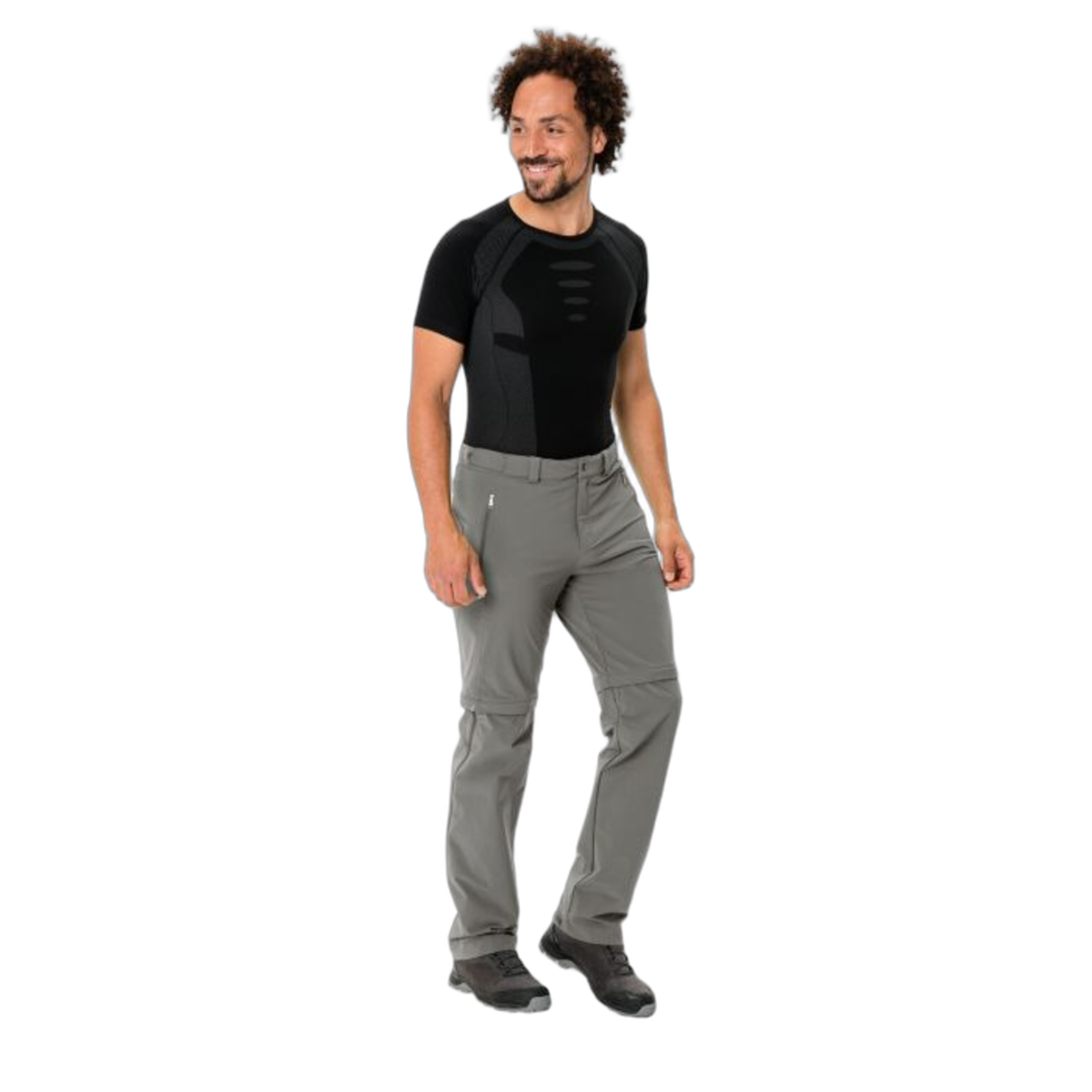 Herre Farley Stretch T-zip Pants III Stone Grey - Vaude
