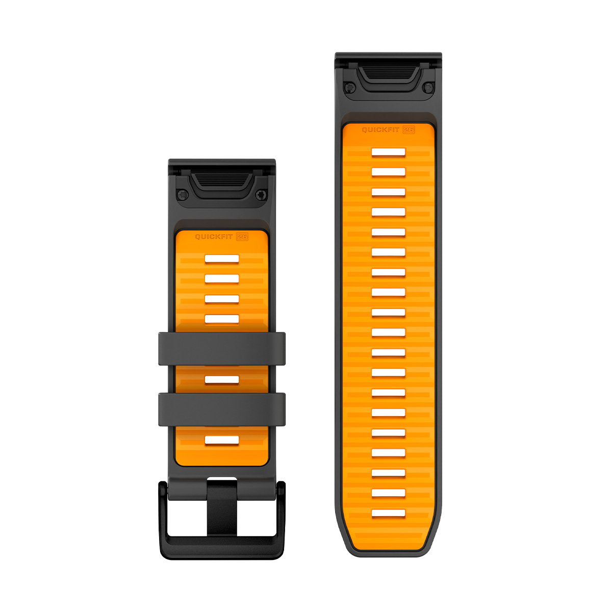 QuickFit® 26 remme, Graphite/Spark Orange silikone 3