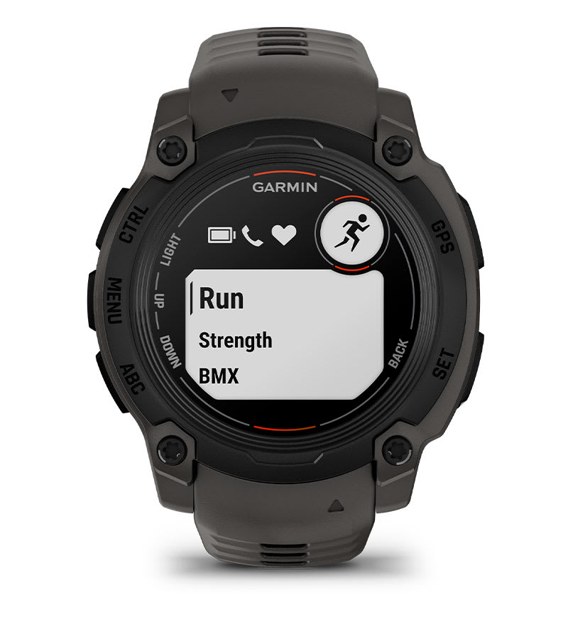 Instinct® E – 40 mm, Sort med Charcoal rem