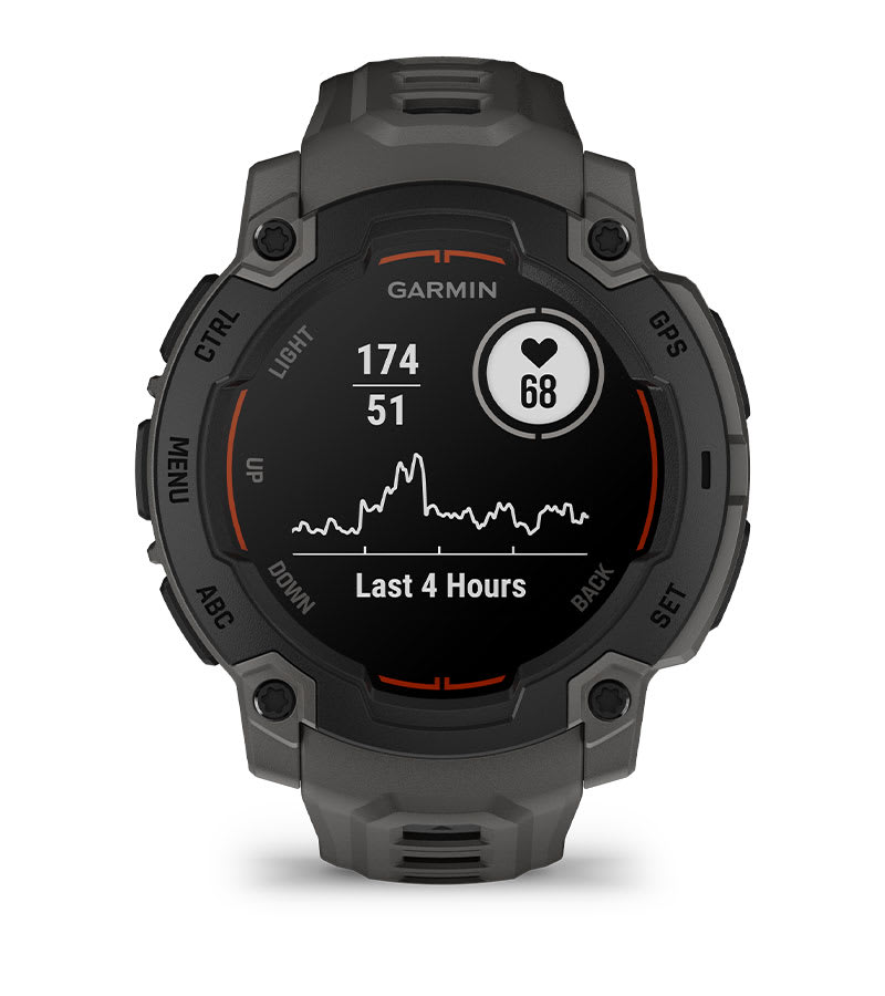 Instinct® E – 45 mm, Sort med Charcoal rem