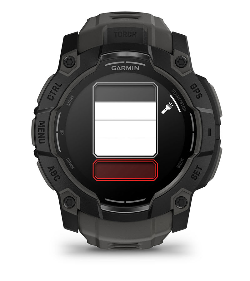 Instinct® 3 – 50 mm, AMOLED, Sort med Charcoal rem
