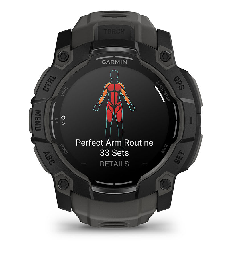 Instinct® 3 – 50 mm, AMOLED, Sort med Charcoal rem