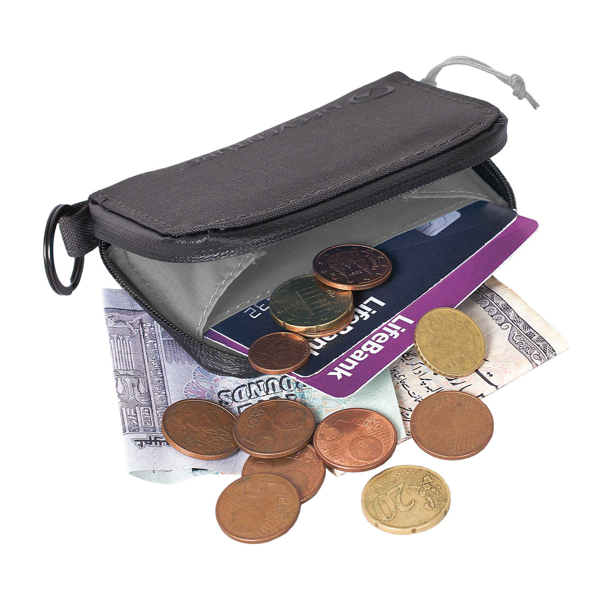 RFiD Coin Wallet, Recycled, Grey - Life Venture