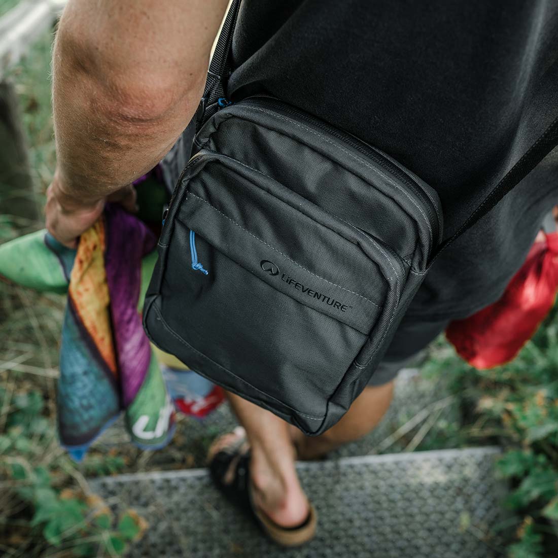 RFiD Shoulder Bag, Recycled, Grey - Life Venture