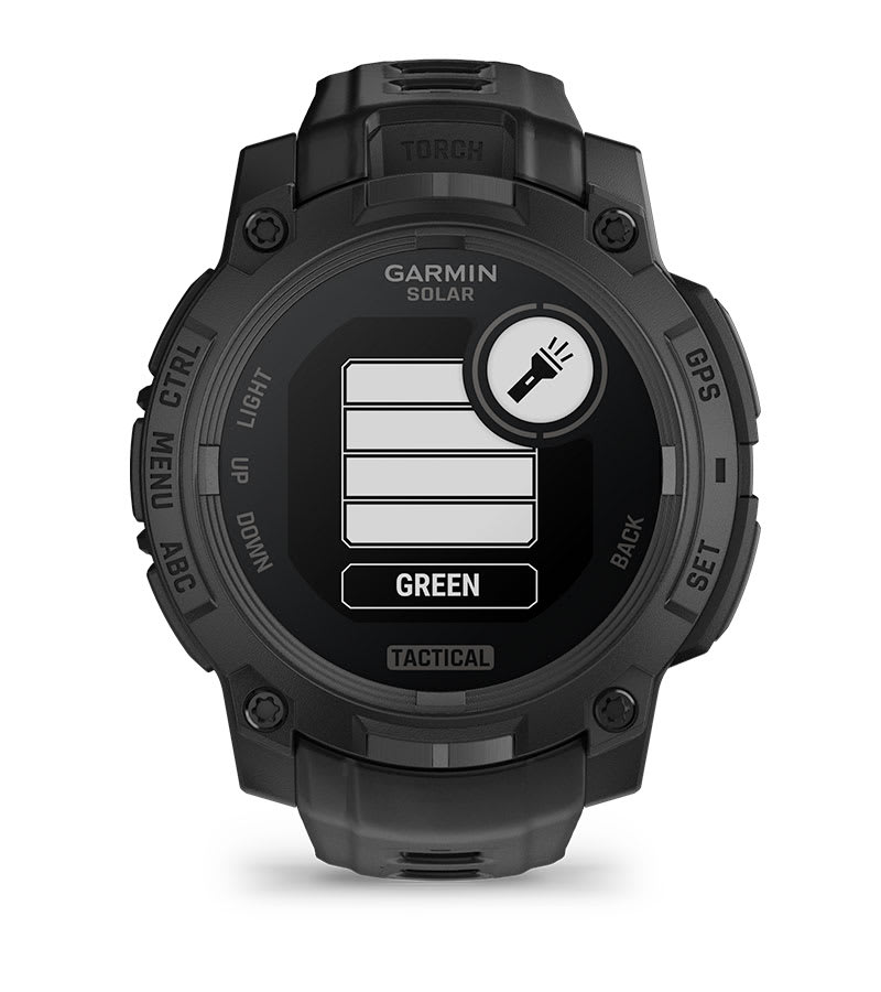 Instinct® 3 – 45 mm, Solar, Tactical Edition, Sort med sort rem