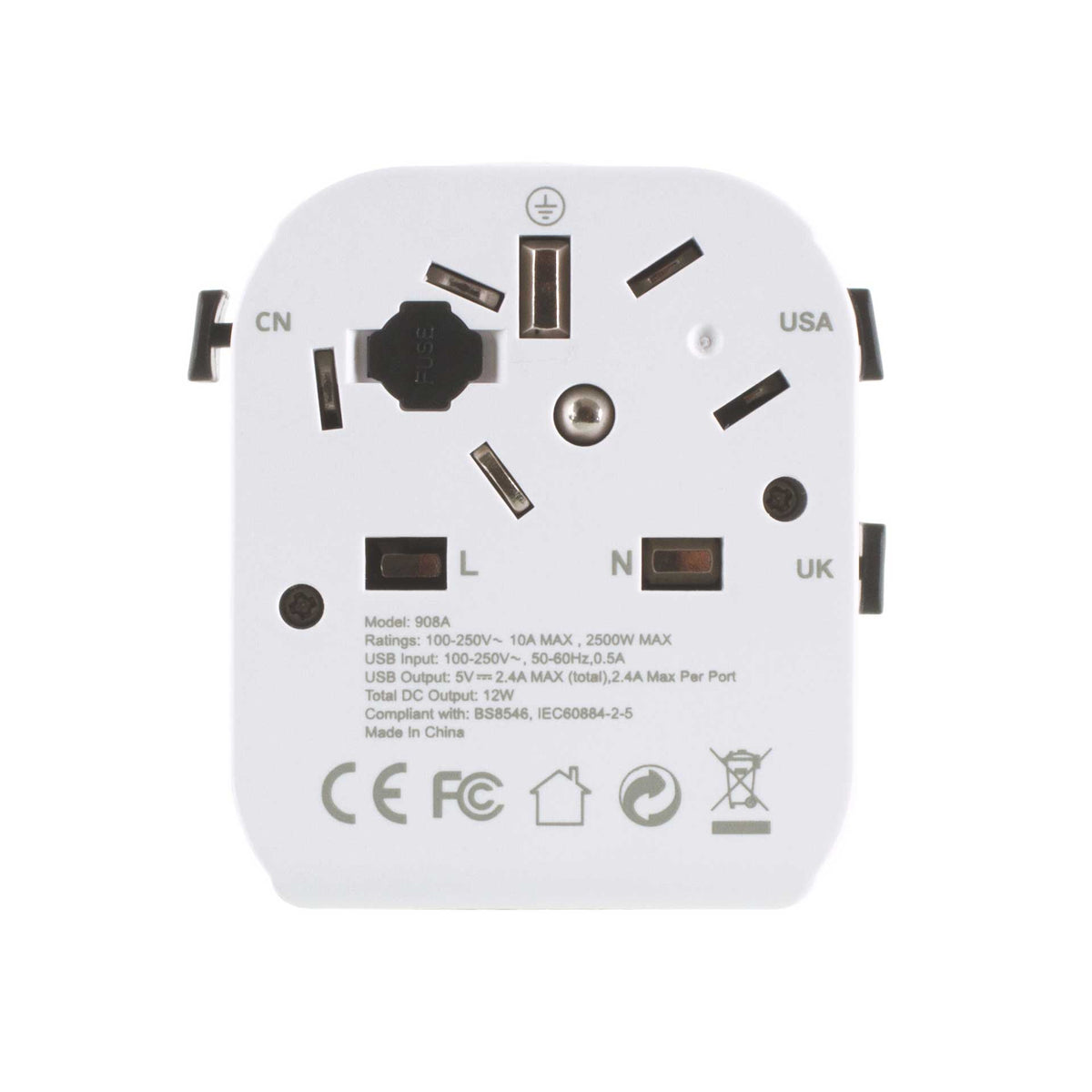 UK to World Travel Adaptor with USB - Life Venture
