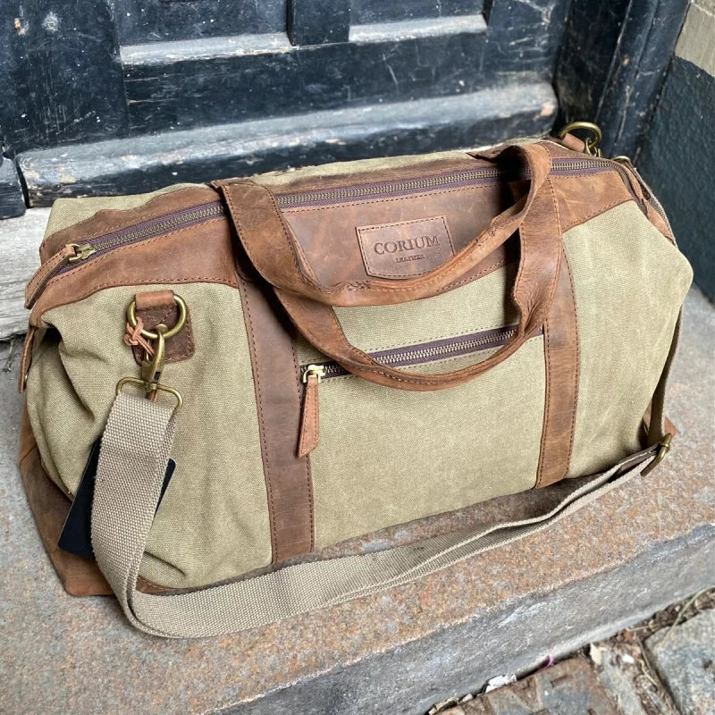 Rejsetaske Canvas/Hunter Læder