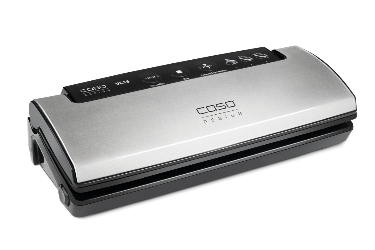 Caso Vakuum - VC15 Inox 9 L/min, 1 svejsetråd, -0,7 bar, stopknap