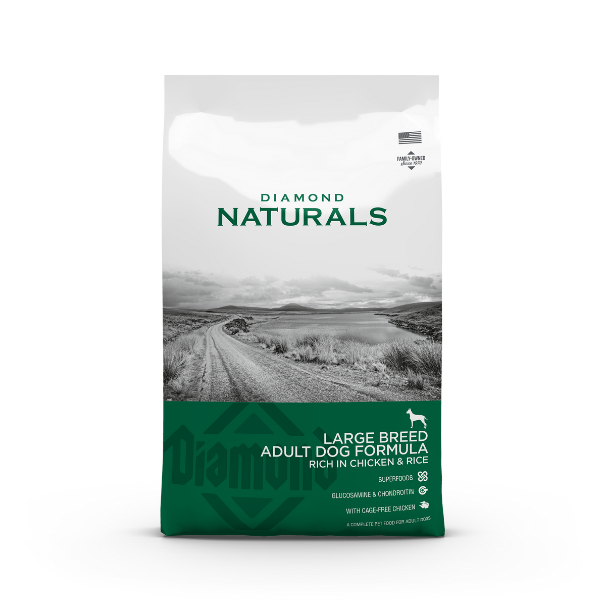 Diamond Naturals Large Breed Adult Chicken & Rice 15 kg — 2 sække