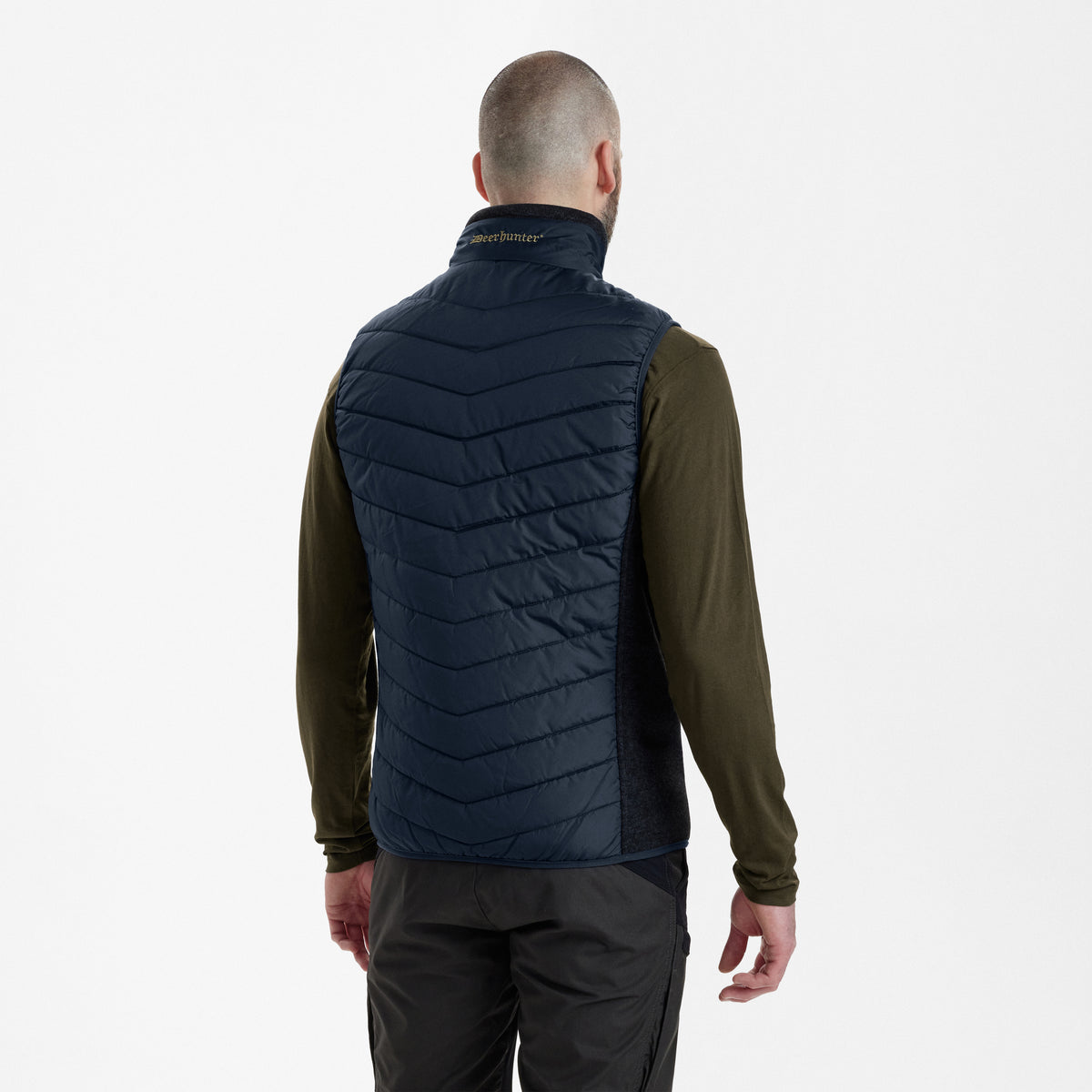 Moor Vatteret Vest med strik - Blue - Deerhunter