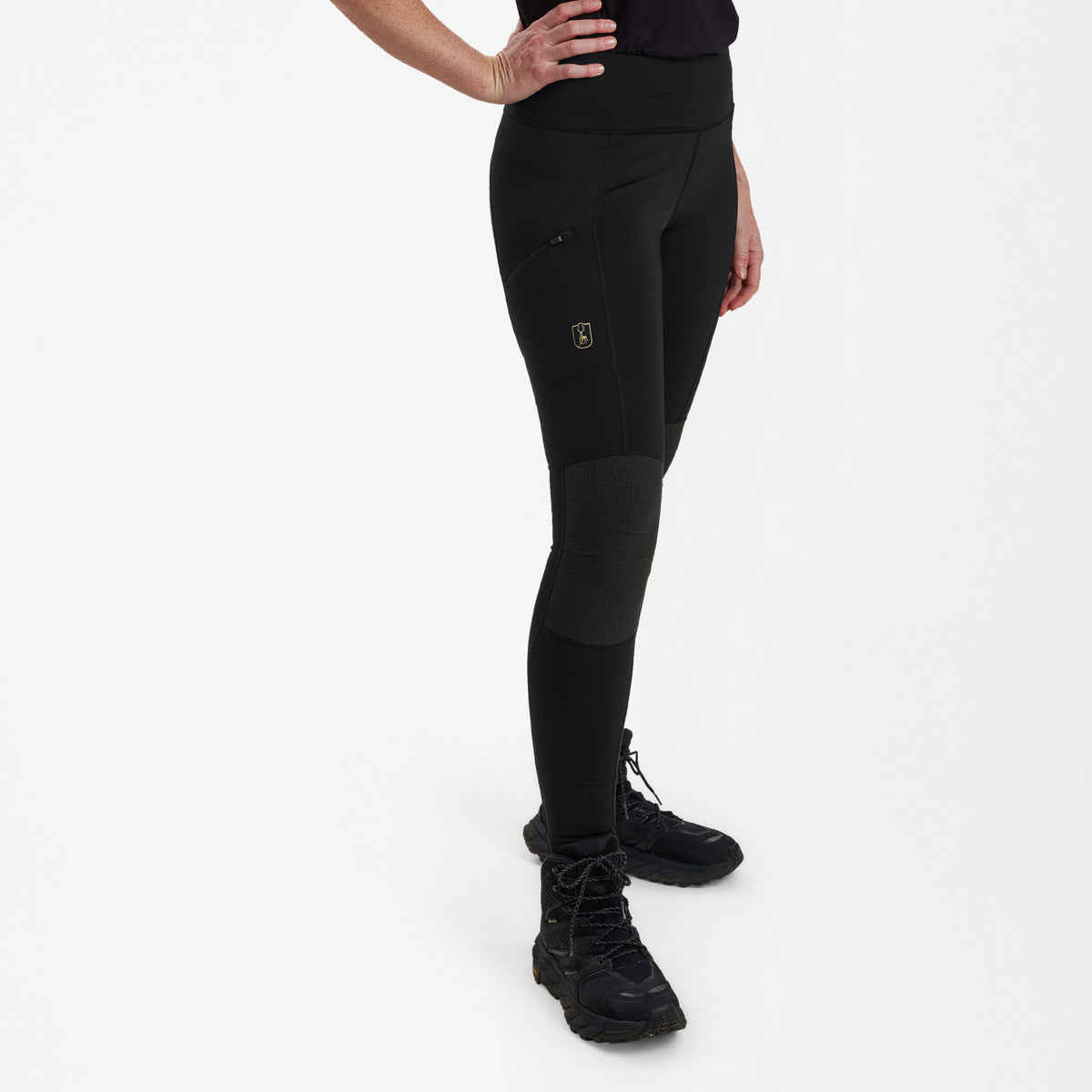 Lady Forstærkede Tights - Black - Deerhunter