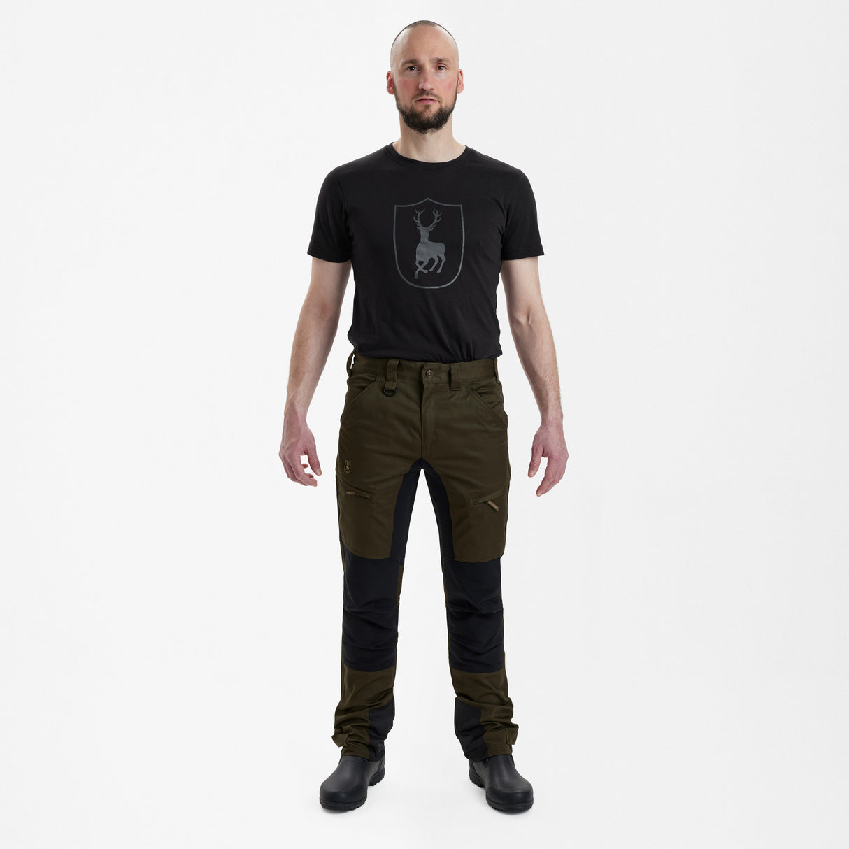 Rogaland Stretchbukser med kontrast - Kort - Deerhunter - Adventure Green