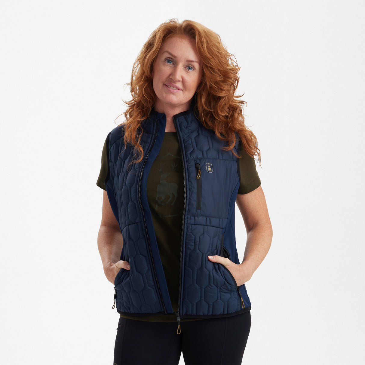 Lady Mossdale quiltet vest Dress Blues - Deerhunter