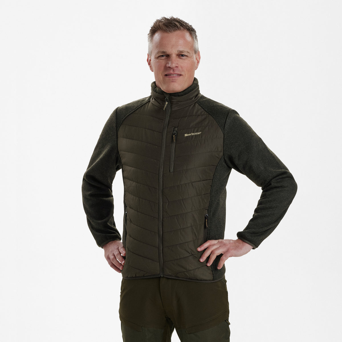 Moor Vatteret Jakke med strik - Green - Deerhunter