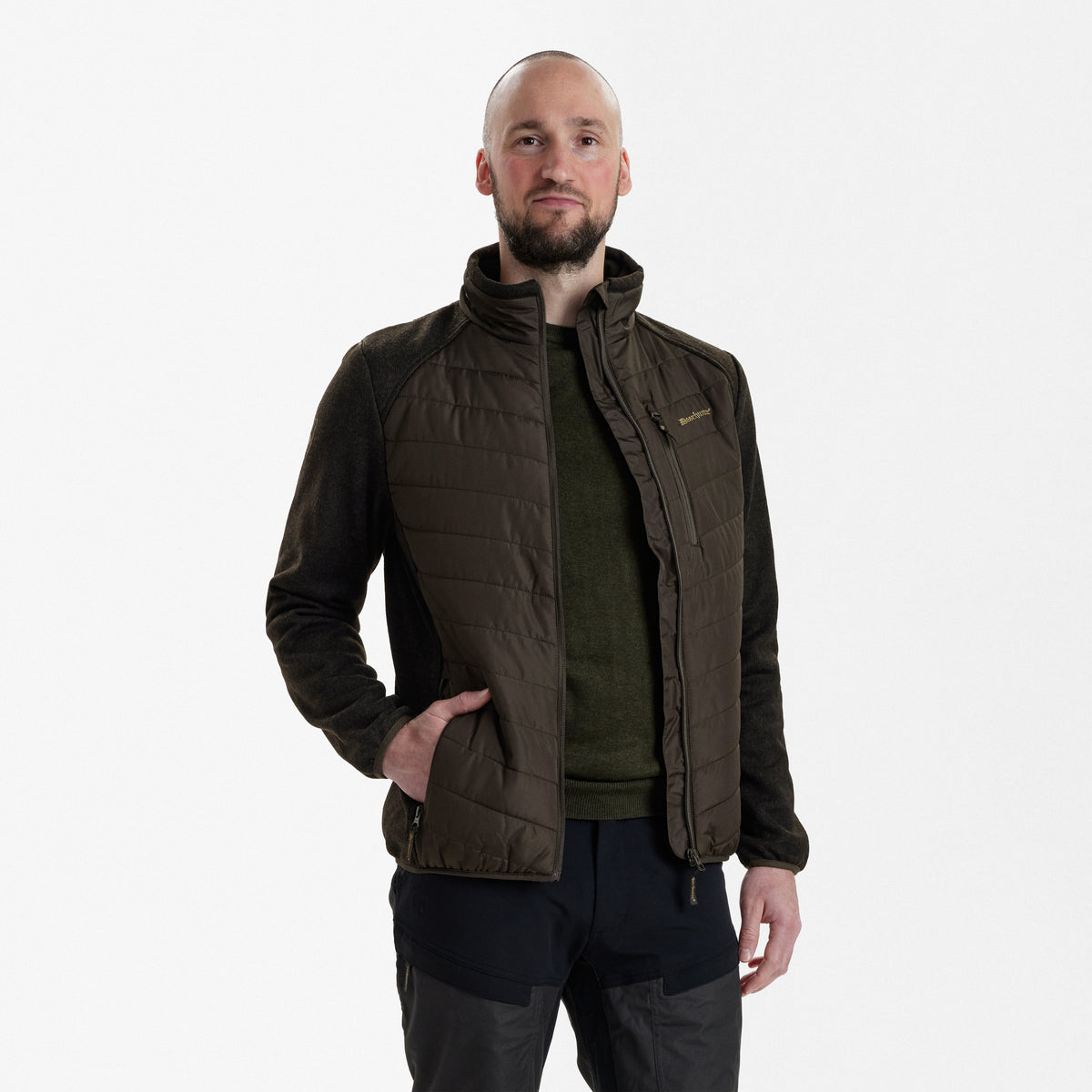 Moor Vatteret Jakke med strik - Brown - Deerhunter