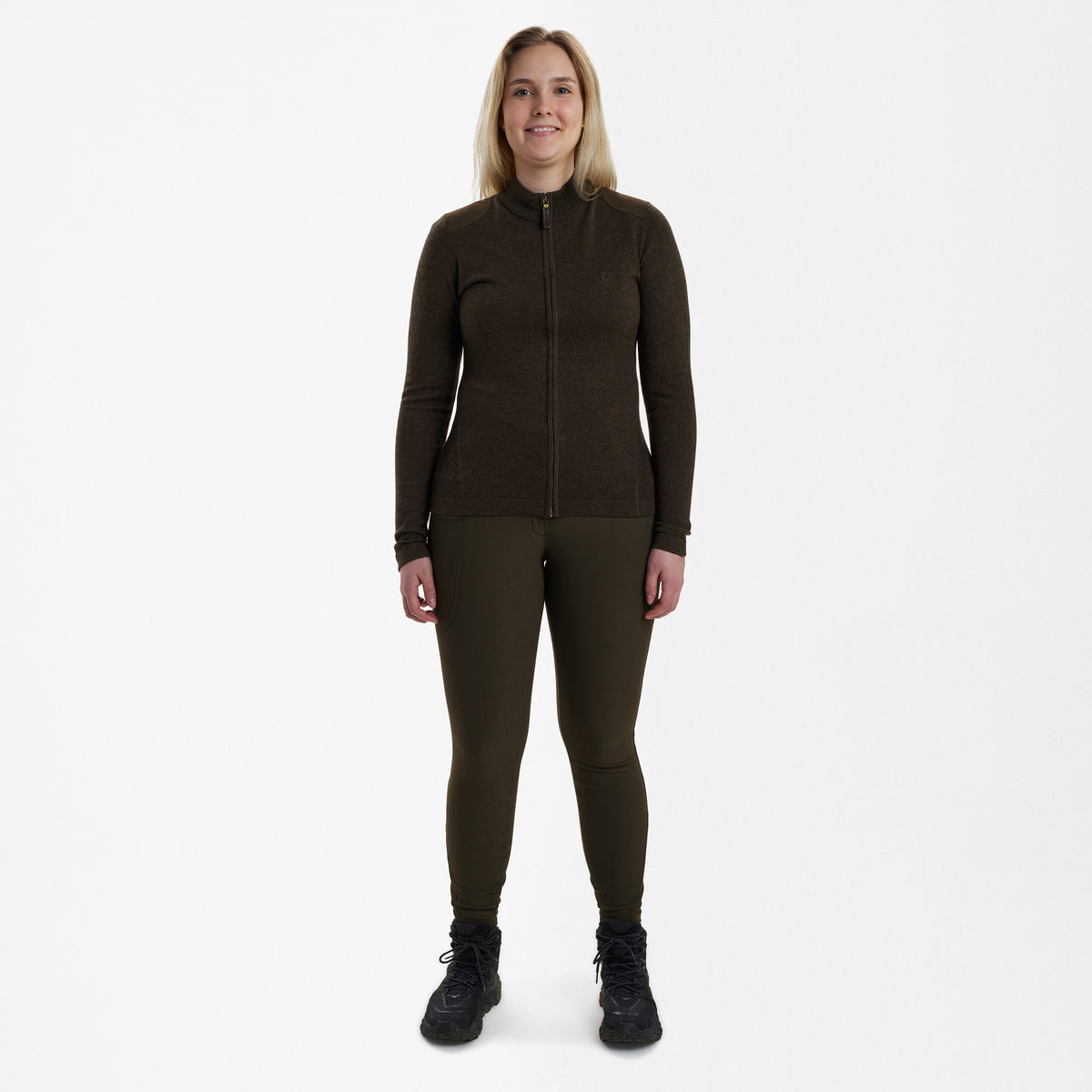 Lady Darlington Strikcardigan - Dark Elm - Deerhunter