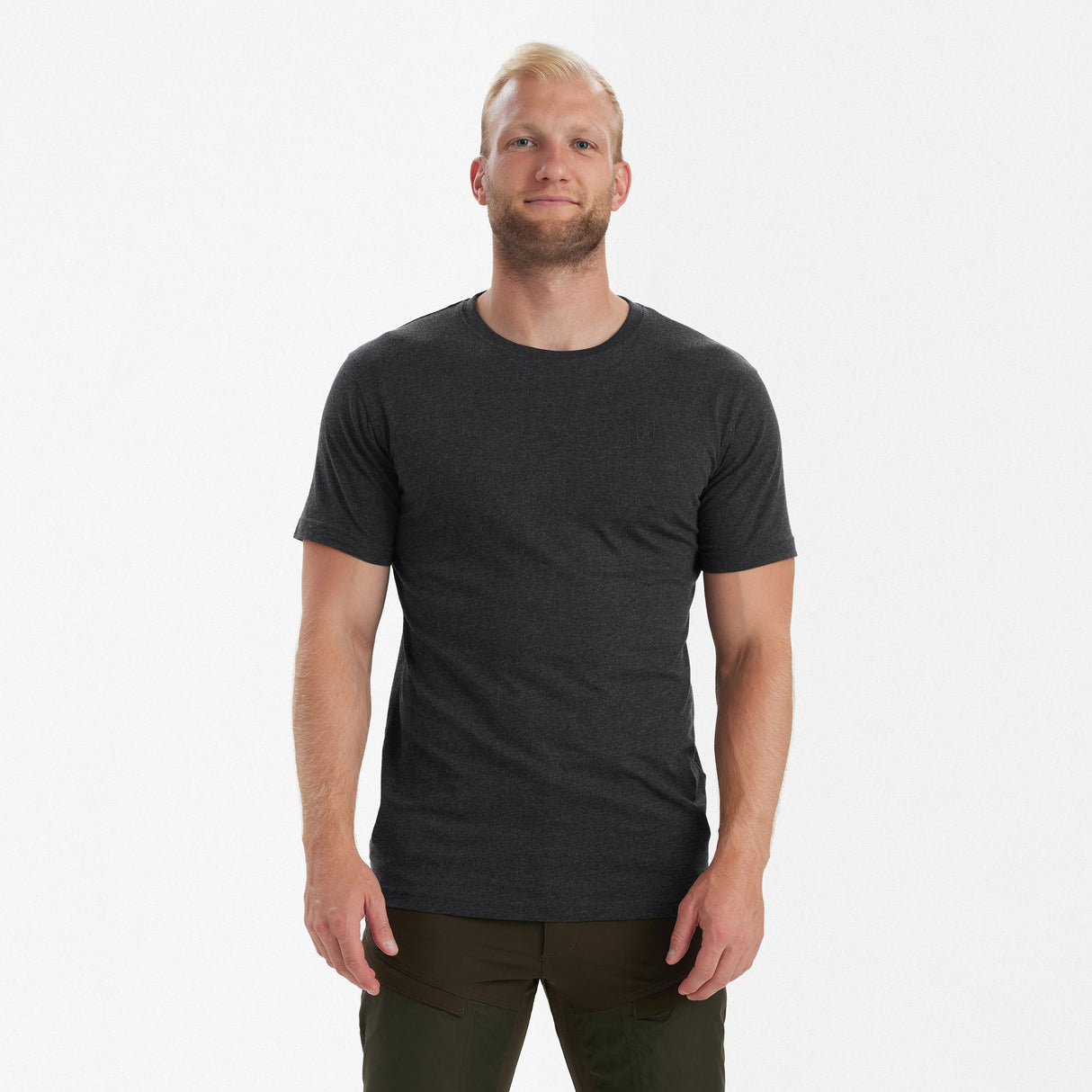 Basis 2-pak T-shirt Adventure Green Melange - Deerhunter