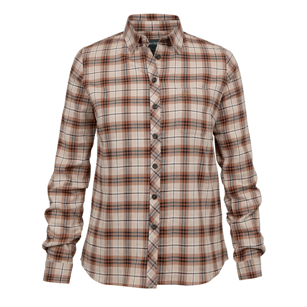 Lady Louisa skjorte Orange Check - Deerhunter