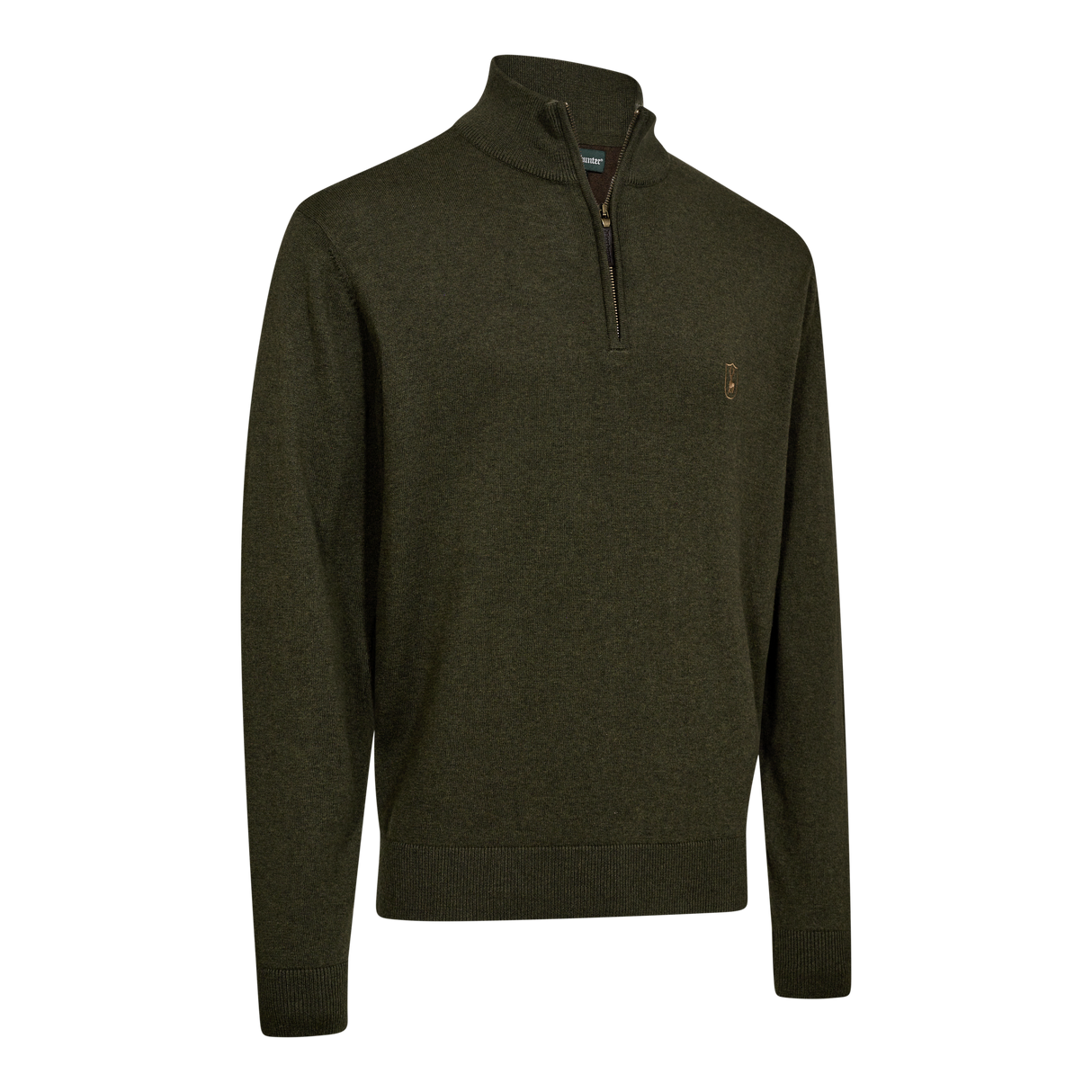 Harrington Strik med lynlås hals - Forest Ember Melange - Deerhunter