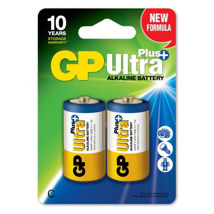 GP Ultra Plus 14AUP/LR14 2 stk.