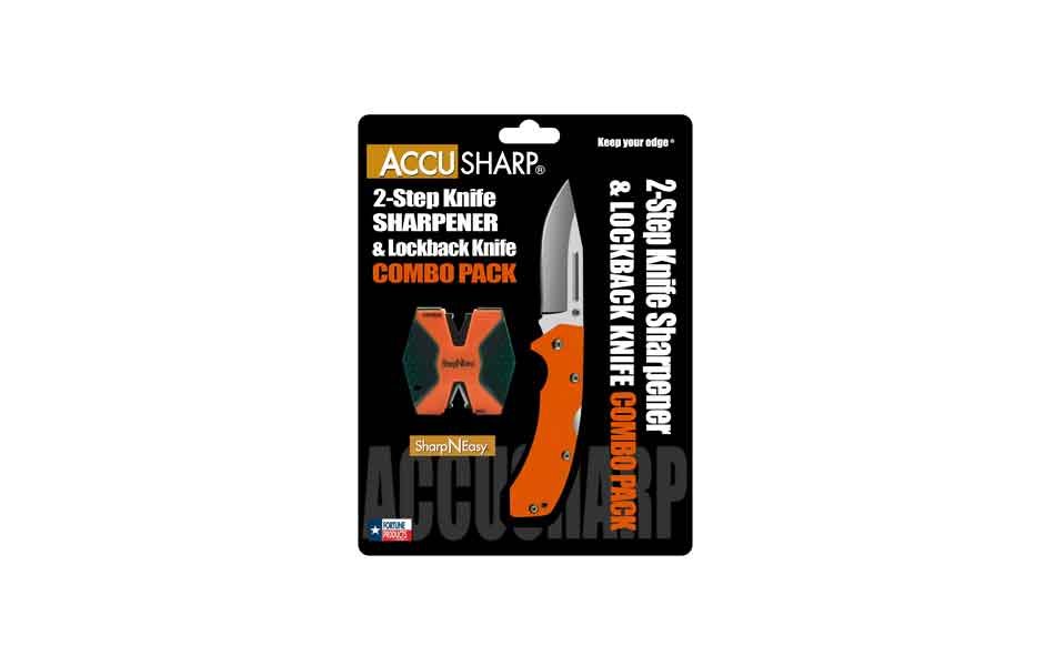 AccuSharp - Foldekniv/sliber sæt Orange m/lås